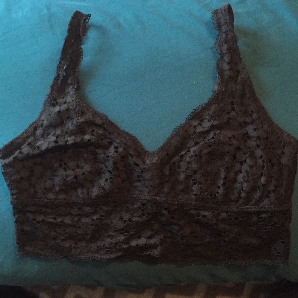 aerie black lace bralette